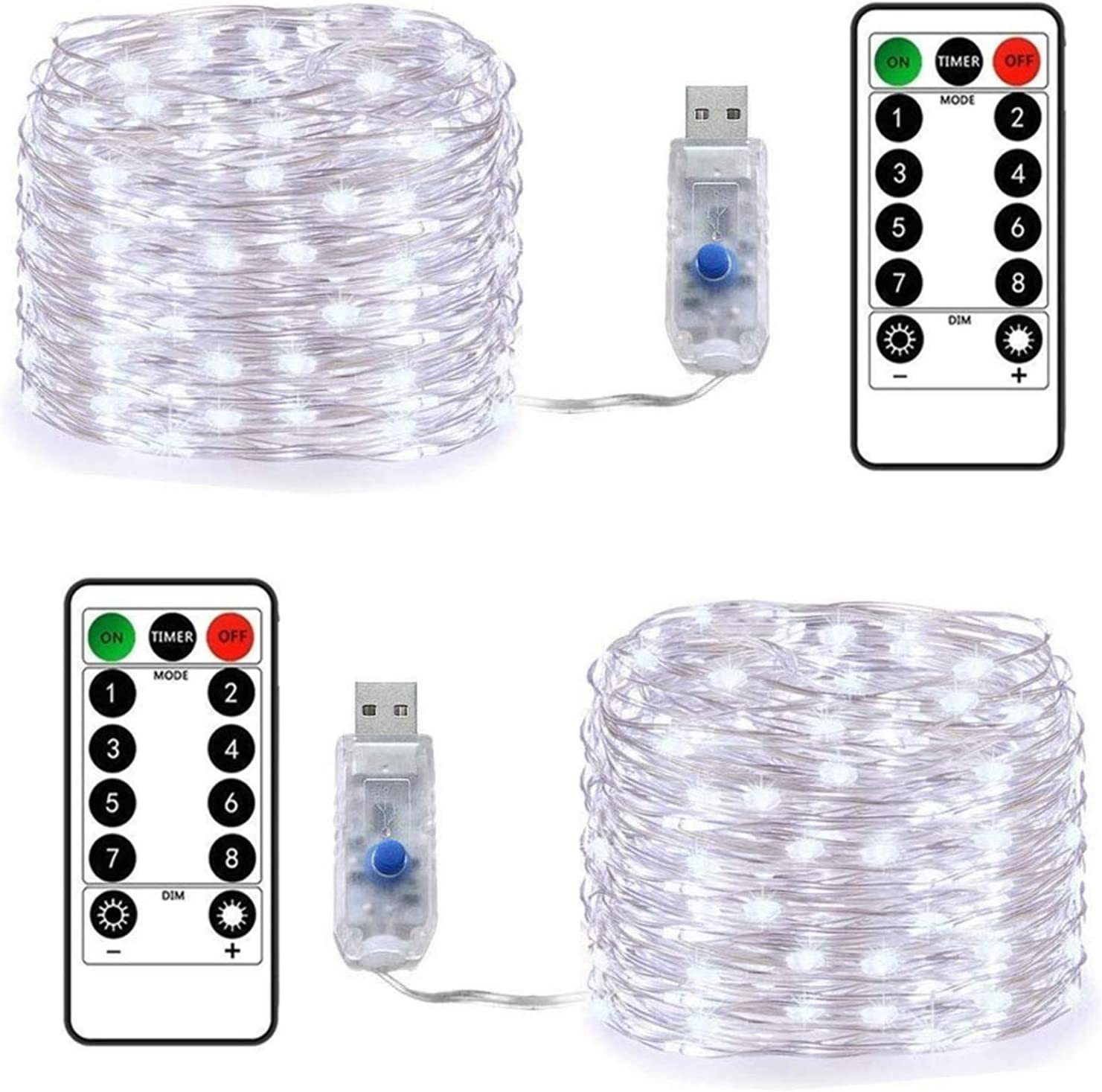 DOSYU LED Decorative Strip Light, 2 x 10m 100LED Waterproof Lighting, 8 Modes with Remote Control, Christmas, Interior and Exterior Decoration,Shenzhen Dosyu Technology Co.LTD,