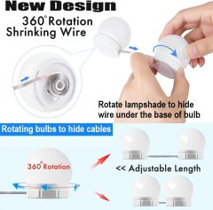 DOSYU LED 化妆灯，带14个灯泡和3种颜色模式，亮度可调，梳妆台灯,DOSYU,