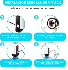 Hervidor Dispensador de Agua DOSYU, Dispensador Automático de Agua que Carga la Botella de Agua Potable, Sistema de Bombeo, Equipo Universal Para Acampar, Escuela, Oficina, Hogar, Bomba de Agua Inalámbrica Recargable USB Portátil,DOSYU,