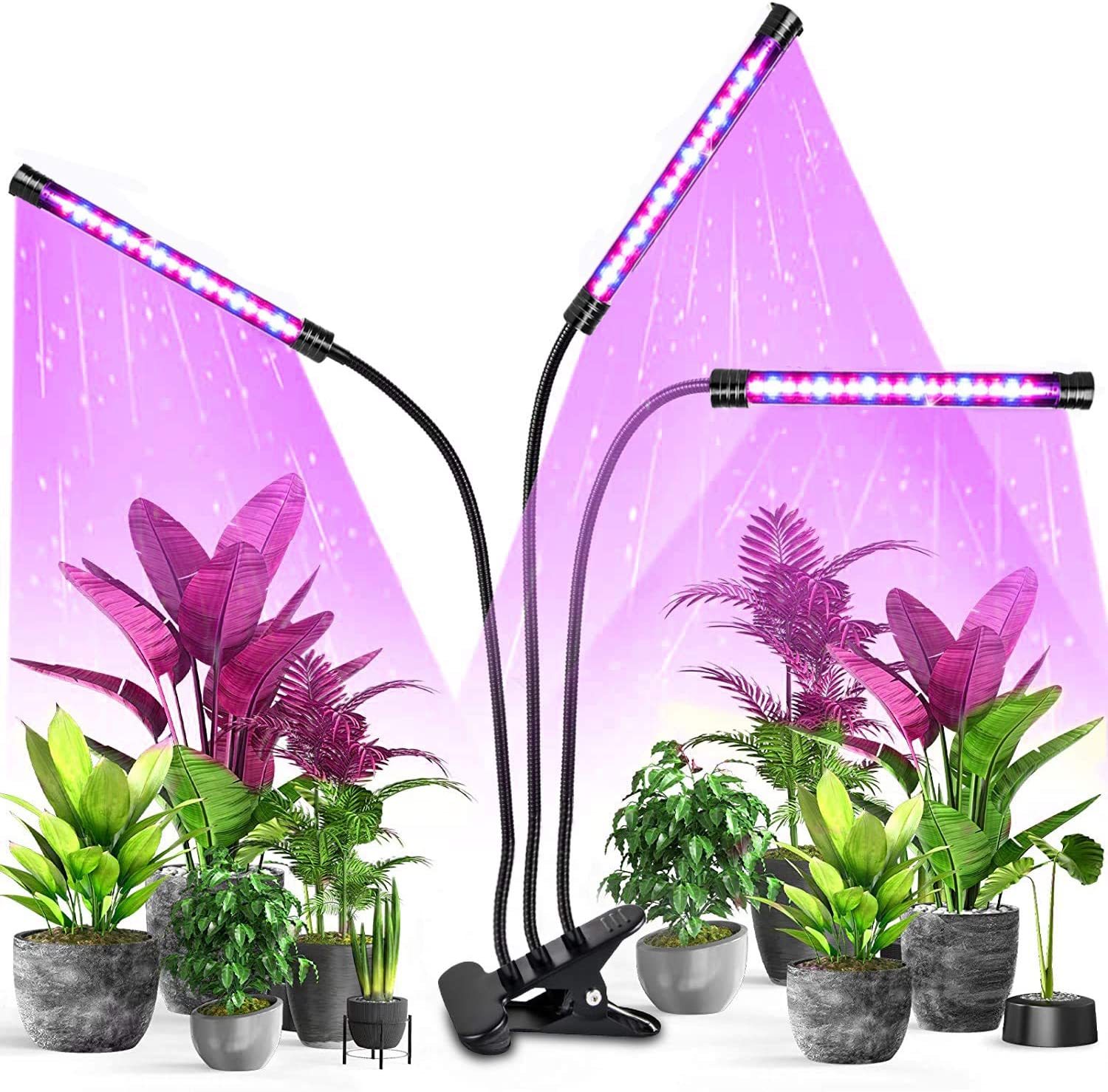 DOSYU Indoor Plant Grow Light, Red and Blue Full Spectrum Three-head 60LED Light, Adjustable Gooseneck, Suitable for Plant Growth,Shenzhen Dosyu Technology Co.LTD,