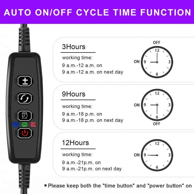 Luz de Cultivo Interior DOSYU, Función de Sincronización 3/9/12H, Luz 40LED de Dos Cabezales de Espectro Completo Roja y Azul, Cuello de Cisne Ajustable, Adecuado Para el Crecimiento de Plantas,DOSYU,