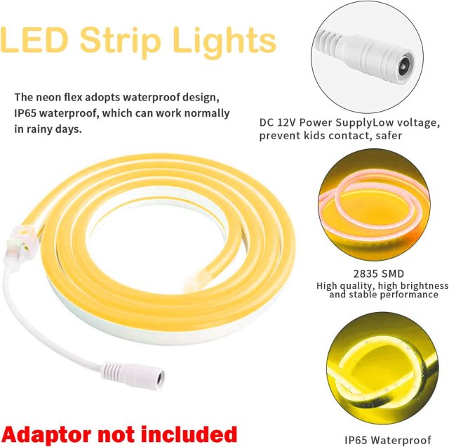 DOSYU Neon Strip, 5m / 16.4ft Impermeable Flexible Neón (Sin Adaptador),DOSYU,