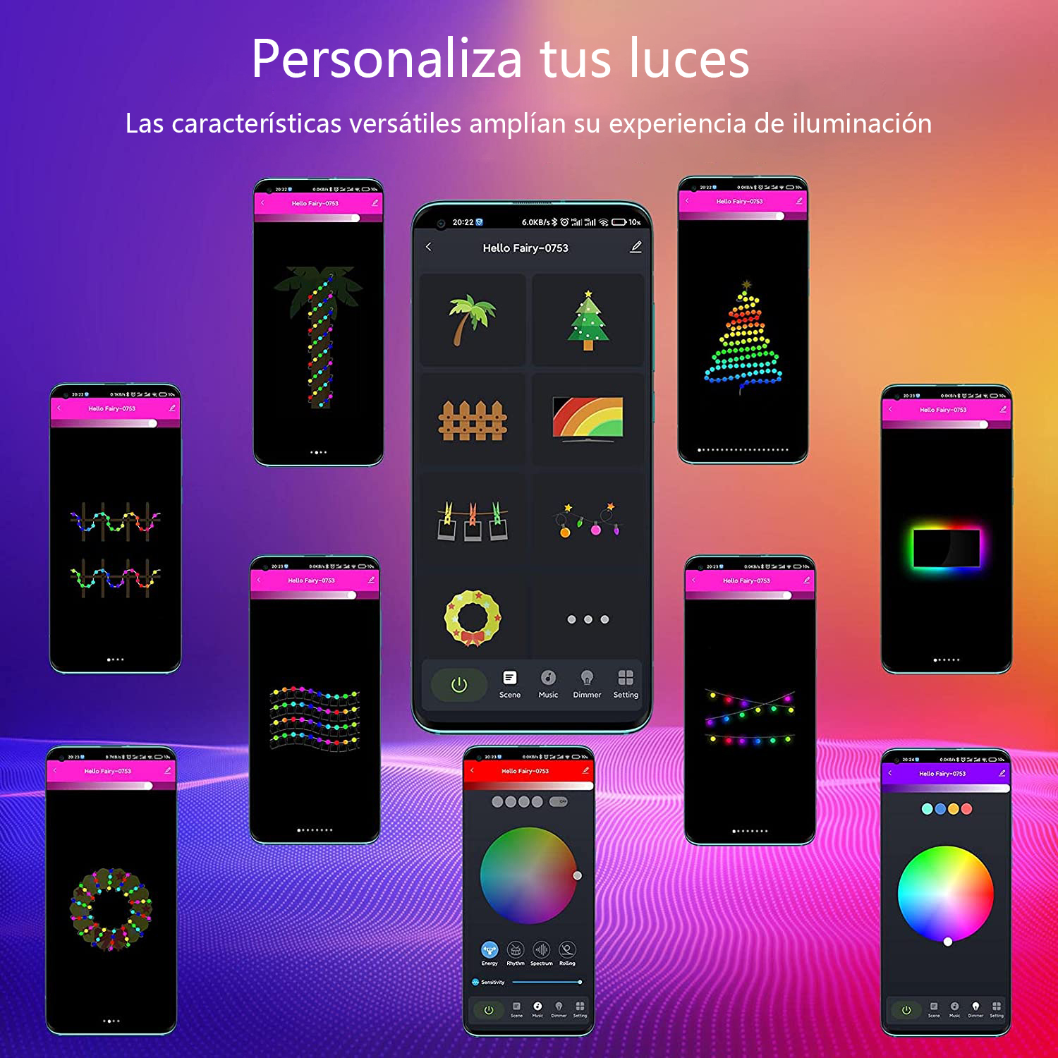 Serie de Navidad DOSYU, Luz Decorativa Navideña 10m con Control USB / Luz de Bola IR Remota Luz LED RGBIC 66, Control Bluetooth,DOSYU,