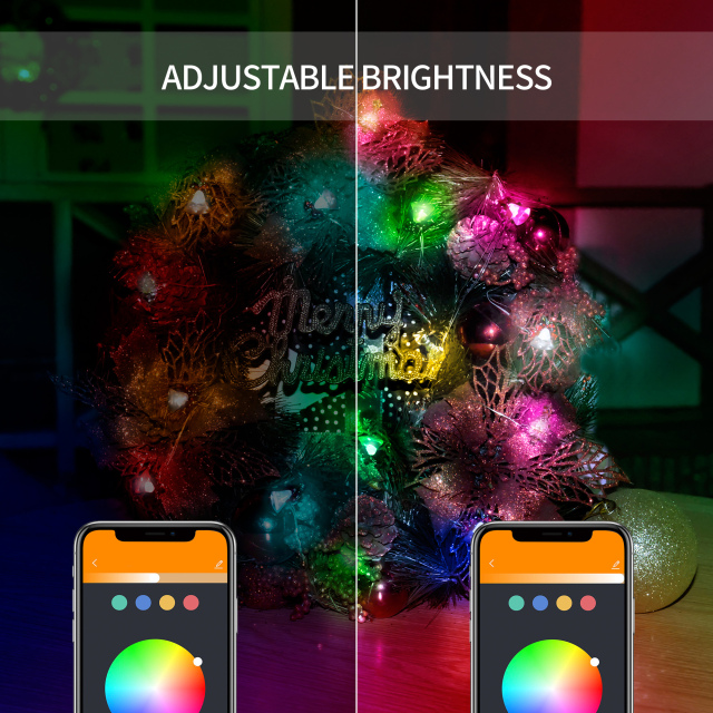 DOSYU 2M 20LED 圣诞灯挂件装饰，24键遥控器,适用于节日，生日派对，圣诞节（铃铛&圣诞树）,DOSYU,