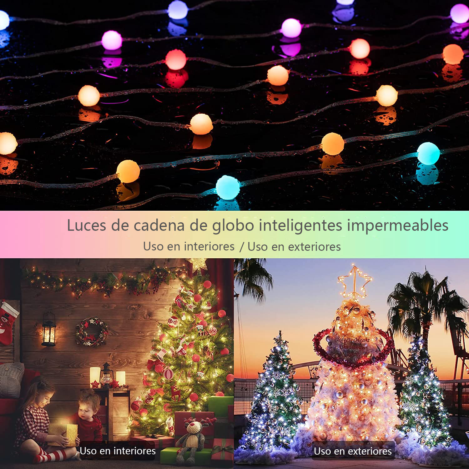 Serie de Navidad DOSYU, Luz Decorativa Navideña 10m con Control USB / Luz de Bola IR Remota Luz LED RGBIC 66, Control Bluetooth,DOSYU,