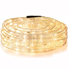 10M透明圣诞LED软管，200LED 110V 2线可切割户外圣诞绳灯，200LED户外防水暖风绳灯，适用于室内，庭院，露营，景观照明,DOSYU,