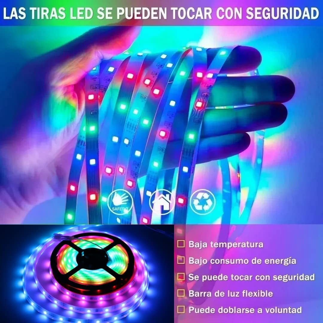 5m 150LED luz, barra de luz RGB con control remoto, luz LED para la sala de televisión del dormitorio, fiesta, decoración navideña, decoración de bricolaje,DOSYU,Luces de Navidad, Decoraciones Navideñas al Aire Libre, Luces Navideñas Led
