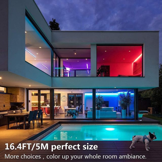 DOSYU 5m LED Strip Light Neon Flexible Bluetooth, IP65, RGB Strip Light con Control Remoto, Decoración Para el Hogar y al Aire Libre, Decoración DIY,DOSYU,