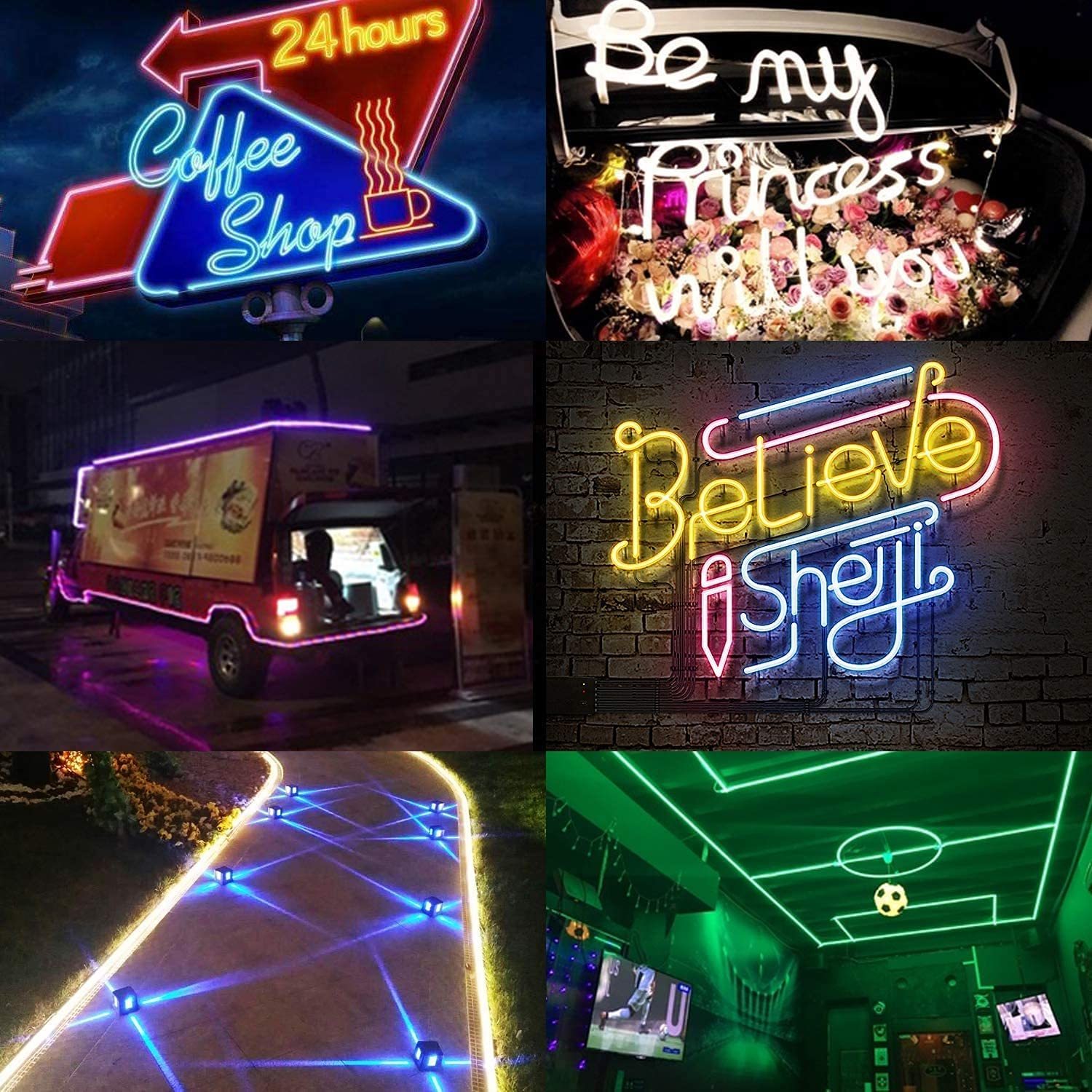 DOSYU 5m LED Strip Light Neon Flexible Bluetooth, IP65, RGB Strip Light con Control Remoto, Decoración Para el Hogar y al Aire Libre, Decoración DIY,DOSYU,