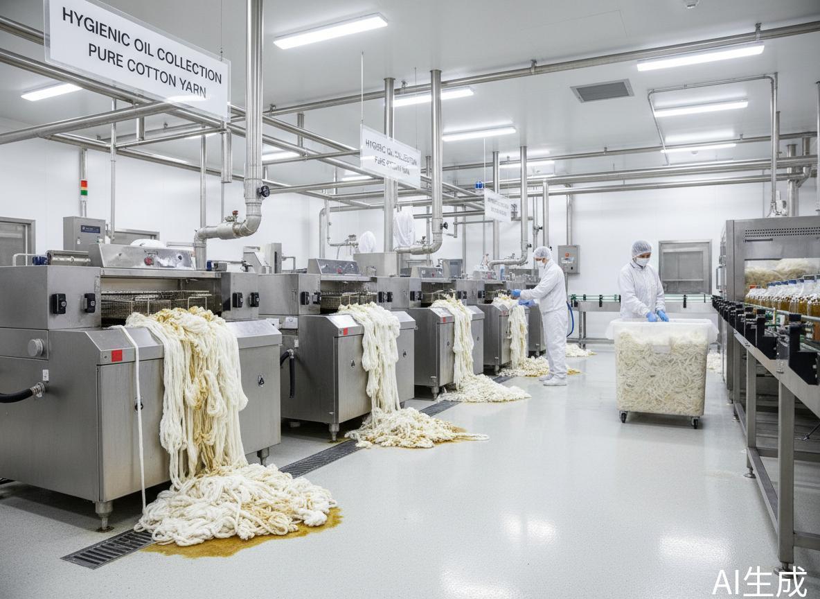 Off-White Cotton Yarn Waste (By Hand)