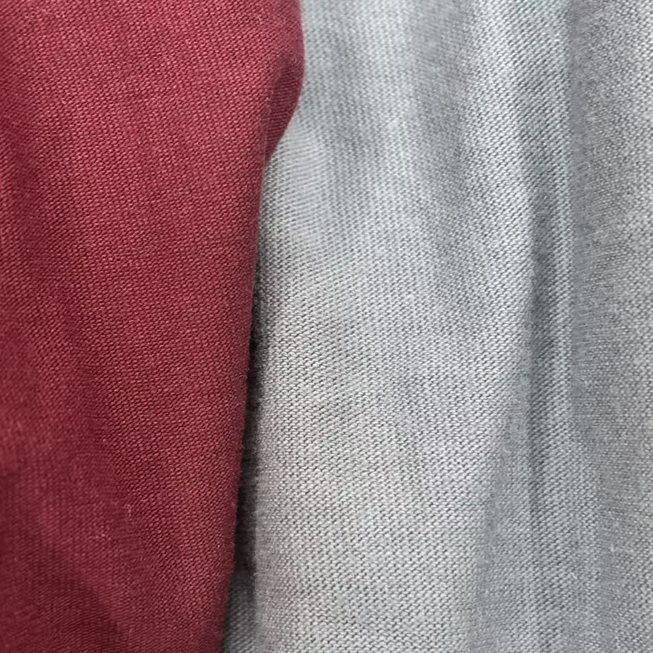 Close-up of mixed colored T-shirt knit rags with deep color blend, ideal for stain concealment in dirty environments.