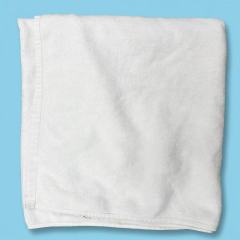 EcoWipePro uncut white terry toweling rags – premium full-size white terry towels for hygienic, large-area cleaning and custom applications.