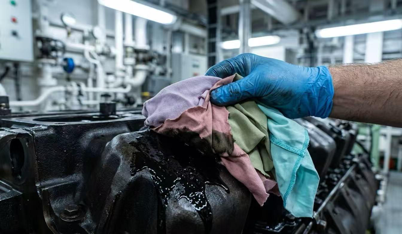 Marine engine room maintenance