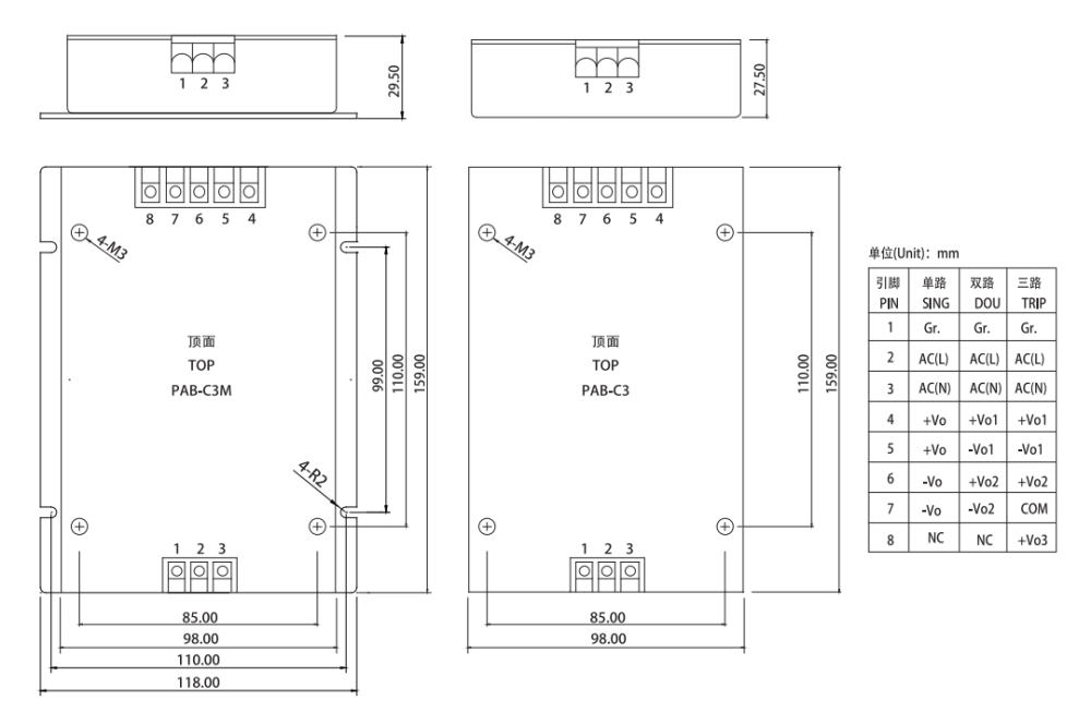 PAB150-220S05-C3 | 150W AC to DC Power Module | 5V 30A Output 85 Percent Efficiency | Universal Industrial Power