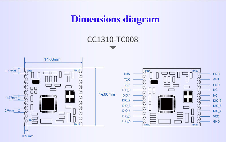 CC1310PA + LNA High-Power Long-Distance Module,CC1310PA + LNA High-Power Long-Distance Module,OTOMO
