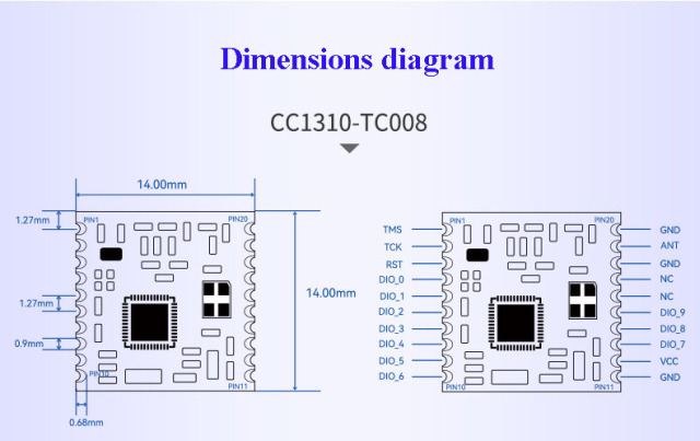 CC1310PA + LNA High-Power Long-Distance Module,CC1310PA + LNA High-Power Long-Distance Module,OTOMO