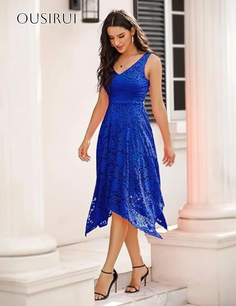 V-neck Lace Sleeveless A-line Homecoming Gown Knee Length Ruched Customized платье на выпуск