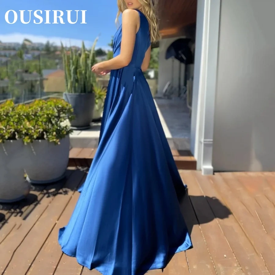 A-Line Maxi Red Dress Formal Sexy Homecoming Dresses  Women's Cocktail Dress Fashion One Shoulder Solid Color Side Slit Vestidos
