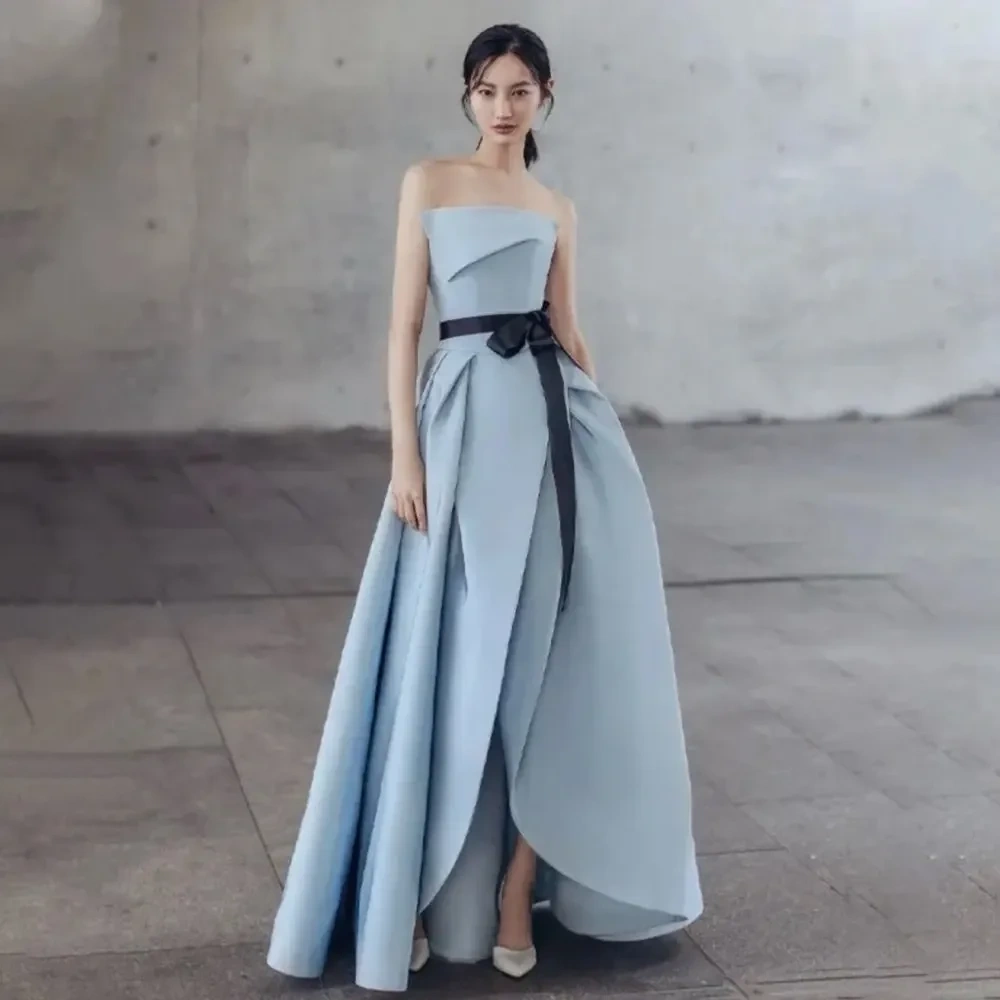 Satin Gowns Evening Dresses  Floor Length Party Gowns Customized