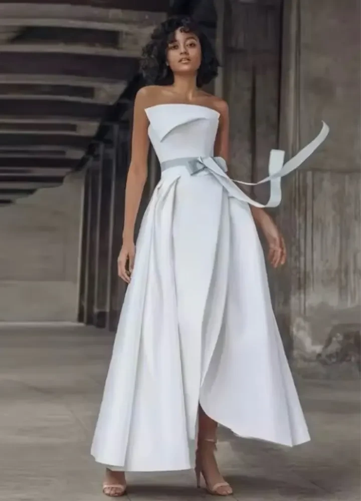 Satin Gowns Evening Dresses  Floor Length Party Gowns Customized