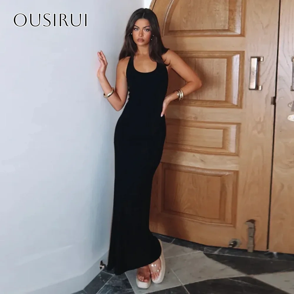 Black Sheath Halter Prom Dresses Backless Ankle Length Satin Sleeveless Customized платье на выпускной