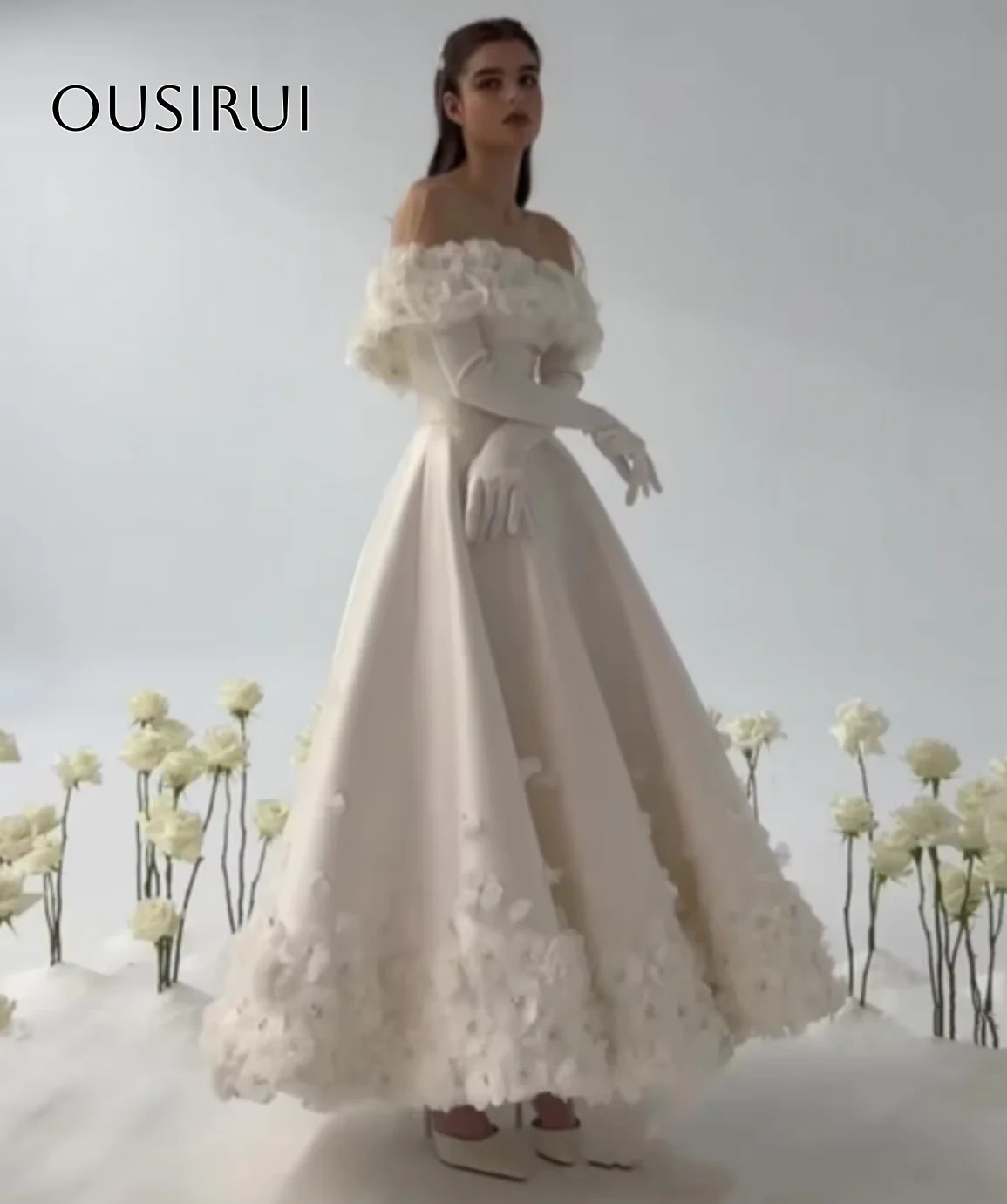 Satin Formal Occasion Elegant Bateall Ball Gown Floor Length Prom Dresses Flower Robe De Soirée Vestidos Para Eventos Espec