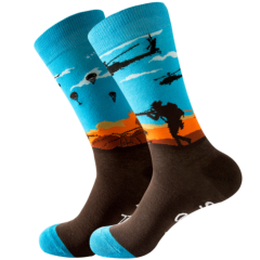 Wholesale High Quality Winter Socks Full Cotton Jacquard Dress Socks Colorful Festival Crazy Funny Women Men Crew Happy Socks