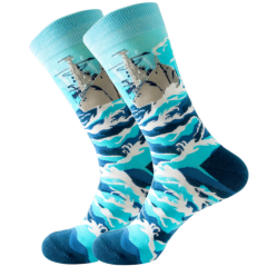 Wholesale High Quality Winter Socks Full Cotton Jacquard Dress Socks Colorful Festival Crazy Funny Women Men Crew Happy Socks