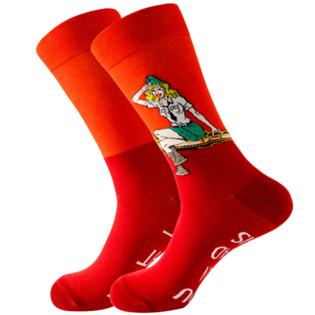 Wholesale High Quality Winter Socks Full Cotton Jacquard Dress Socks Colorful Festival Crazy Funny Women Men Crew Happy Socks