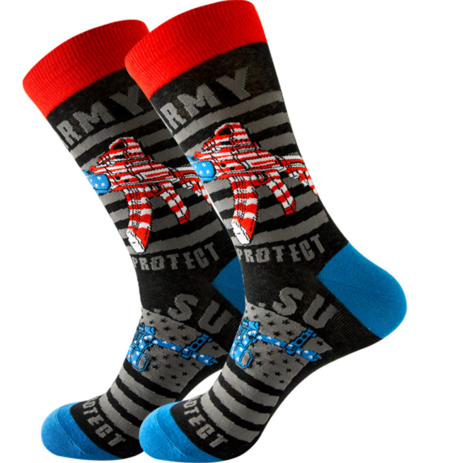 Wholesale High Quality Winter Socks Full Cotton Jacquard Dress Socks Colorful Festival Crazy Funny Women Men Crew Happy Socks