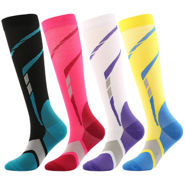 Wholesale Printing Compression Socks 20-30mmhg Compression Cotton Color Sports Socks Sublimation Printing Knee High Socks