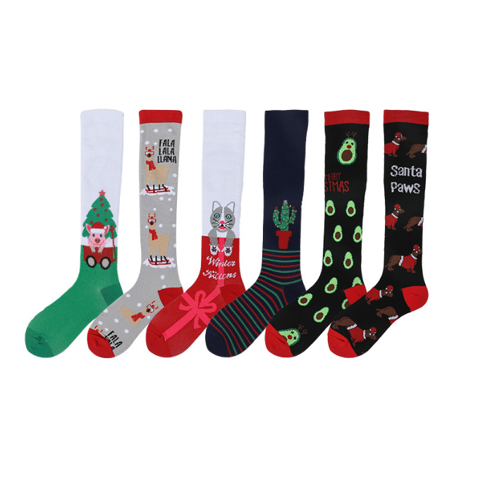 Unisex 20-30mmHg Knee High Running Nursing Marathon Sports Compression Socks
