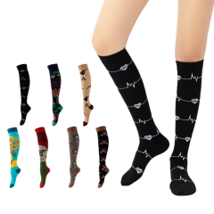 Custom 20-30mmhg Sport Medical Knee High Running Cycling Nurse Football Compression Socks
