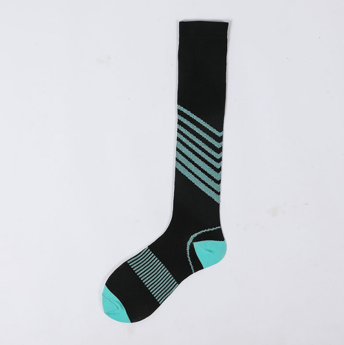 Custom 15-20mmhg nylon white compression medical work socks knee high sports compression nurses socks for women