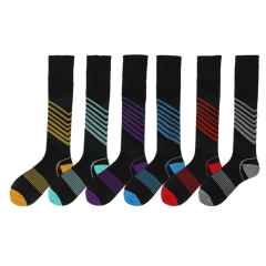 Custom 15-20mmhg nylon white compression medical work socks knee high sports compression nurses socks for women