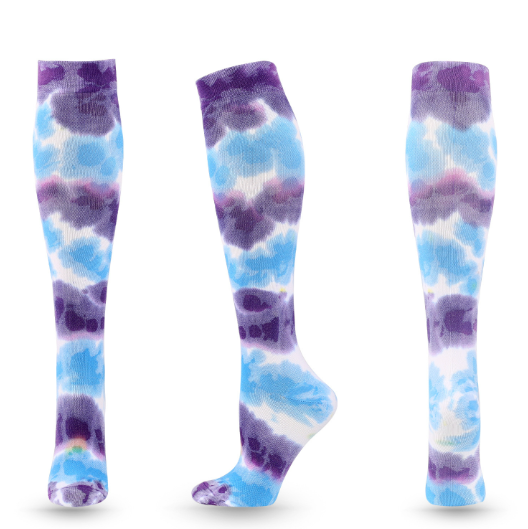 Custom Men Women Knee High compression socks 20-30 mmhg Sport Tie Dye Horse Riding Socks
