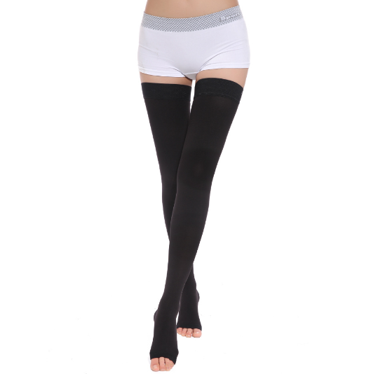 Medical-Grade Compression Stockings – 15–20mmHg Open-Toe Support