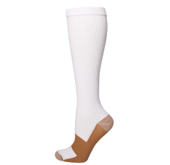 Plus Size Varicose Veins Nurse Sports Running Knee High White Socks Compression Socks Athletic Medical 20-30mmHg Copper Socks