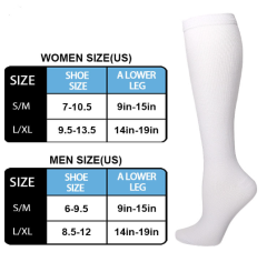 20-30mmhg copper compression medical men women socks nylon Athletic Nurses sport white sock