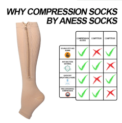 Medical stockings for varicose veins in calf medical compression stockings with zipper