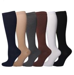 20-30mmhg copper compression medical men women socks nylon Athletic Nurses sport white sock