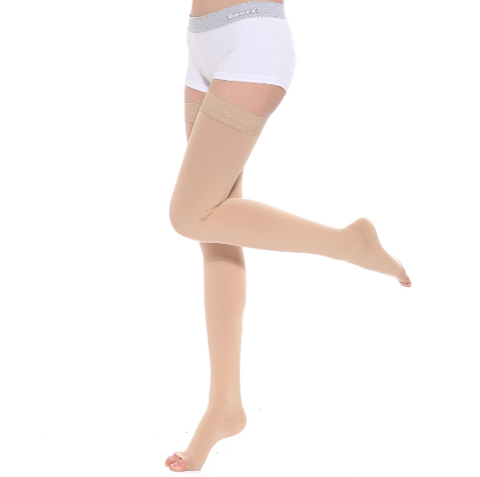 Medical-Grade Compression Stockings – 15–20mmHg Open-Toe Support