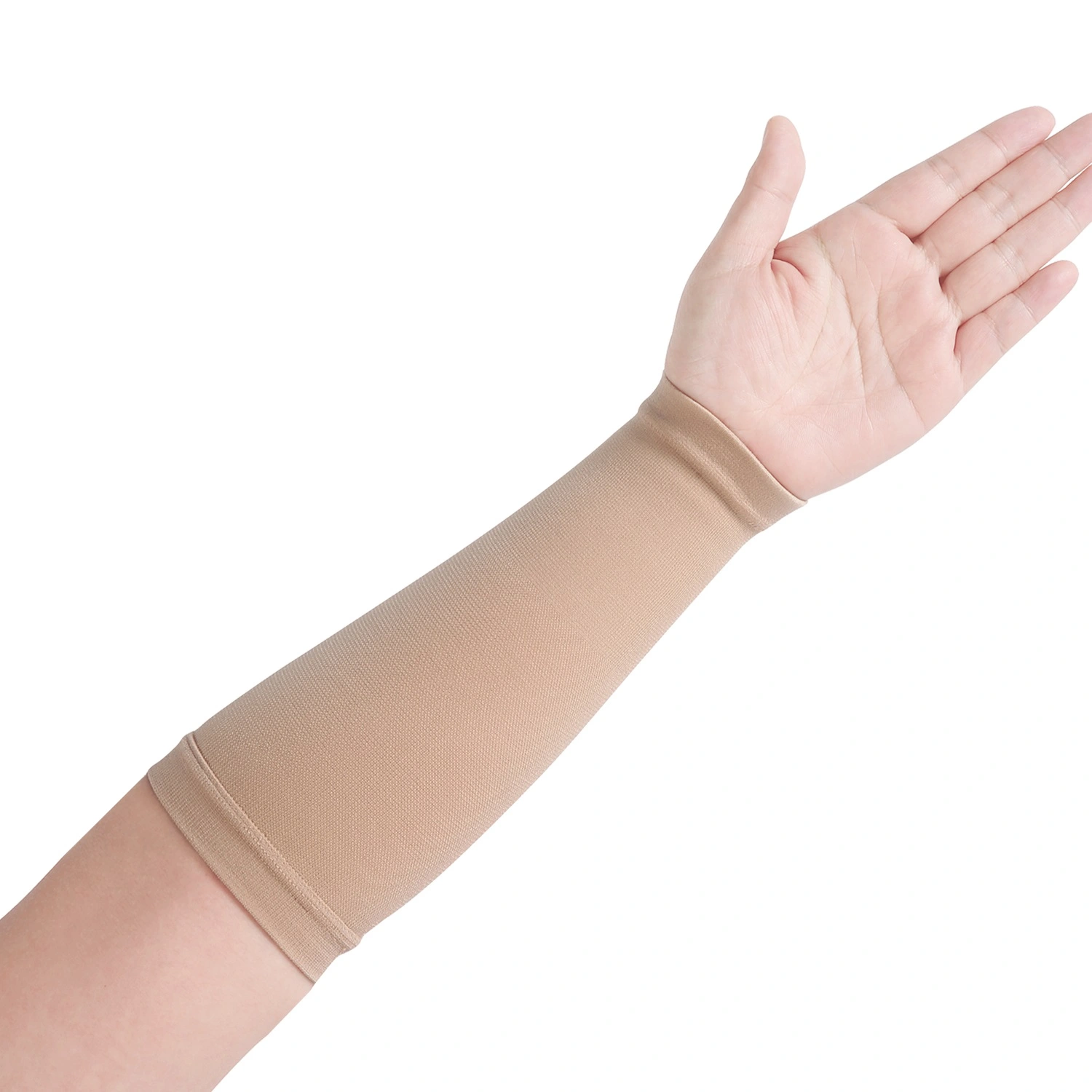 Medical compression arm sleeve in long-arm 20-30 mmHg design