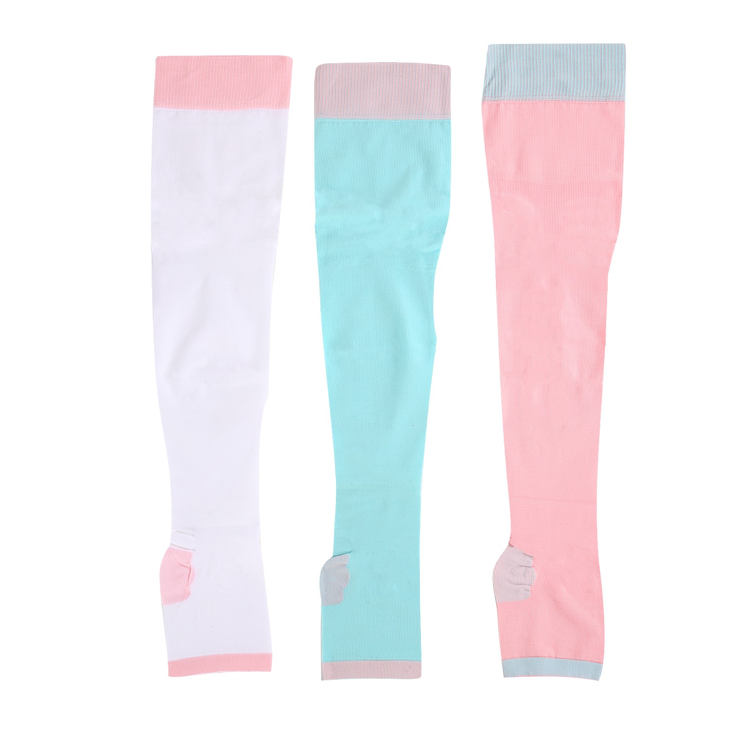 Colorful Nylon 20-30 Mmhg Compression Comfortable Breathable Sleep Socks Open Toe Nylon Sleeping Socks Elastic Leggings