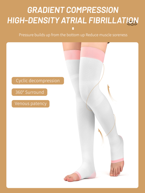 Open Toe Compression Socks for Women – Slimming 20-30 mmHg