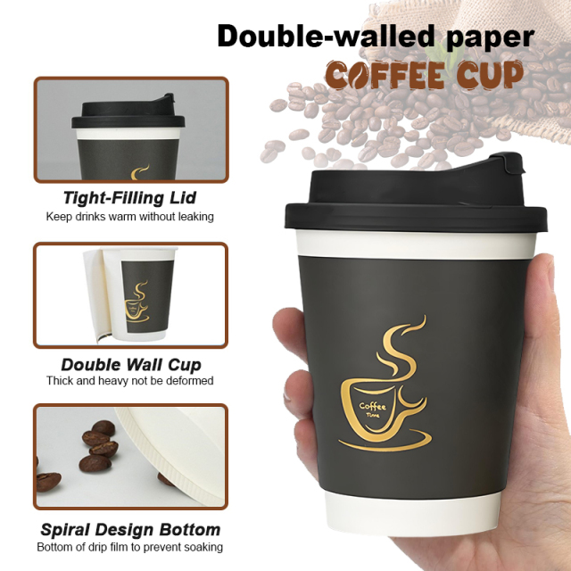 Double Wall Coffee Paper Cup with Lid