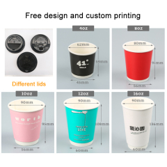 Double Wall Coffee Paper Cup with Lid