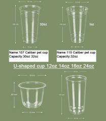 Transparent Disposable Plastic PET Cups