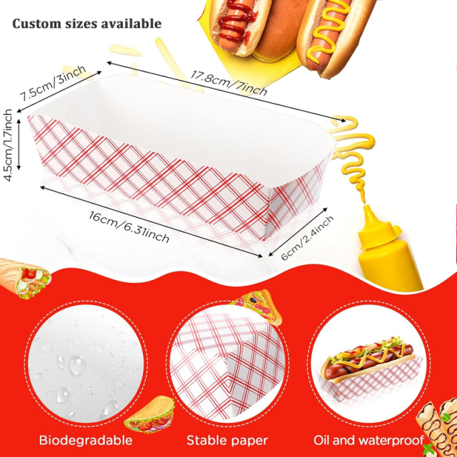 Disposable Paper Boats Hot Dog Trays