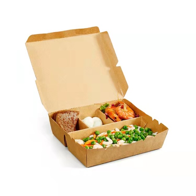 Kraf Paper Lunch Boxes with Compartment